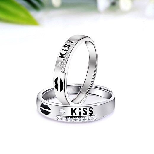 Kreativt "Love You" Tema 925 Sterling Silver Parringar Med Öppen Slinga