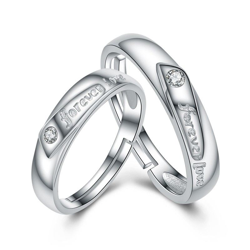 "Love You" 925 Sterling Silver Inlagda CZ Parringar