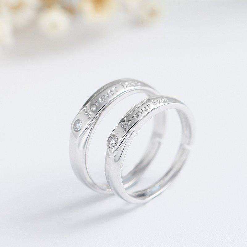 "Love You" 925 Sterling Silver Inlagda CZ Parringar