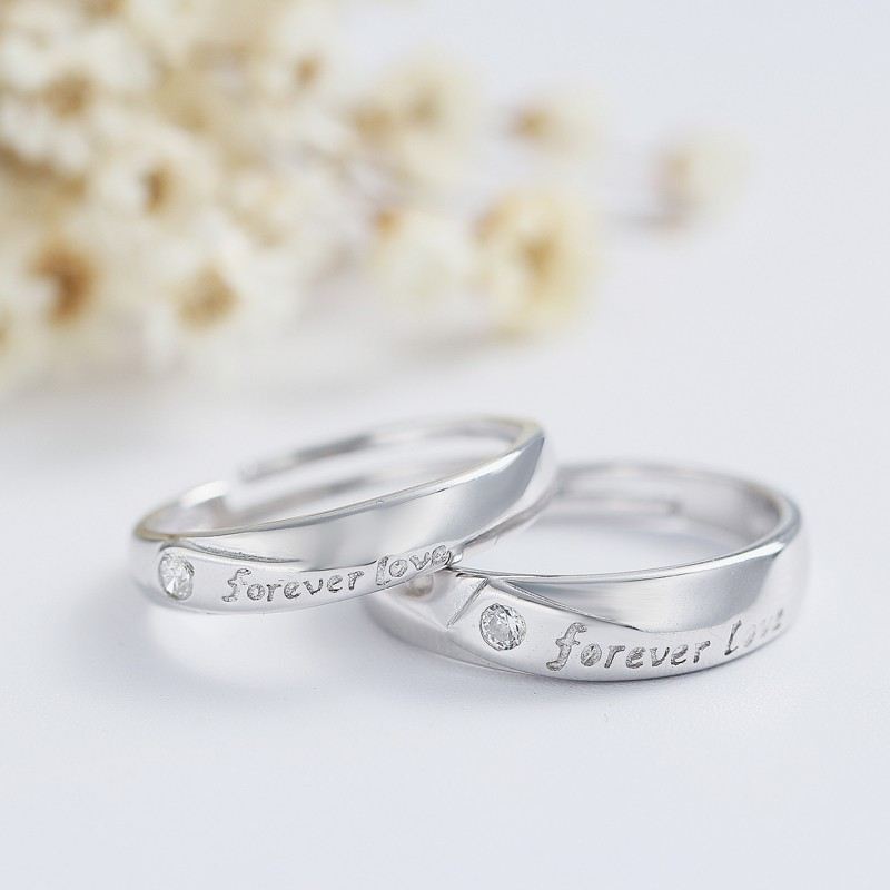 "Love You" 925 Sterling Silver Inlagda CZ Parringar