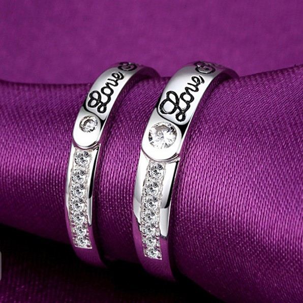 "Love You" Öppningsbokstäver S925 Silverparringar