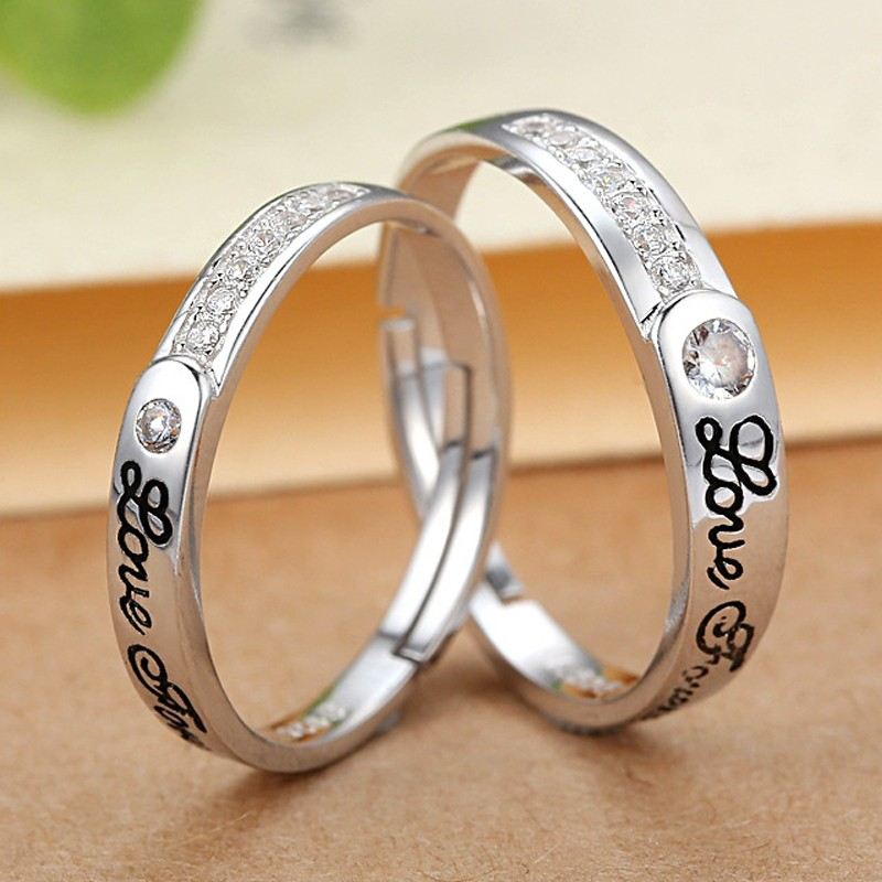 "Love You" Öppningsbokstäver S925 Silverparringar