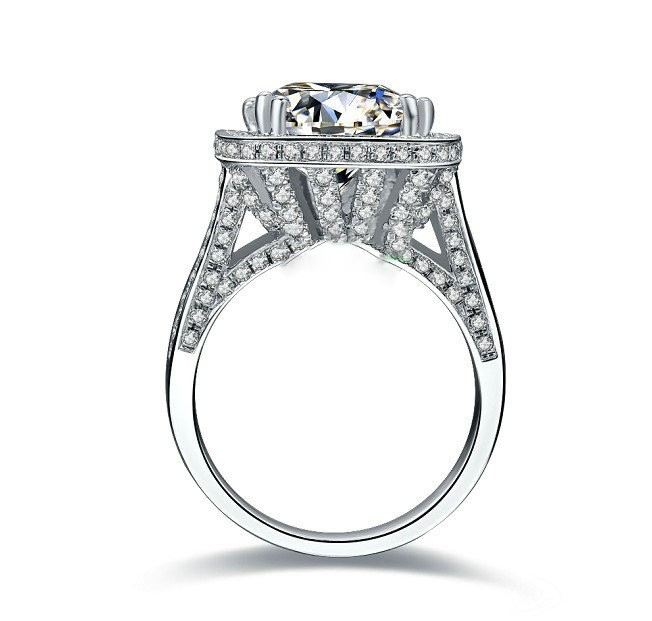 Lyxig 8 Karat Moissanite Sona Diamant Sterling Silver Damring