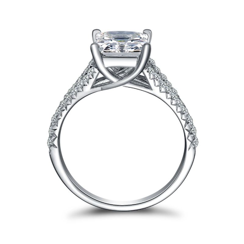 Lyxig Prinsessaförlovad Ring I Sterlingsilver