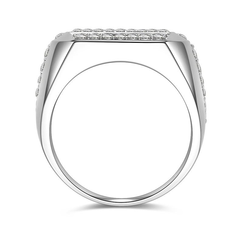 Lyxigt 925 Sterlingsilver Cubic Zirconia Mans Förlovnings / Vigselring