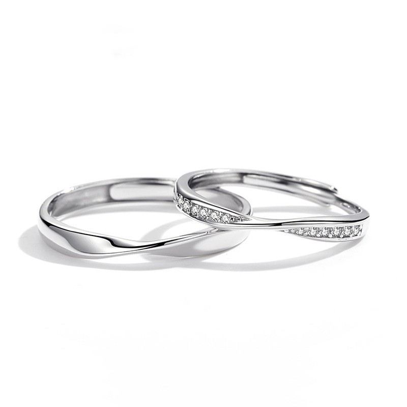 Mobius Enkel Vridring Yta 925 Silver Parringar