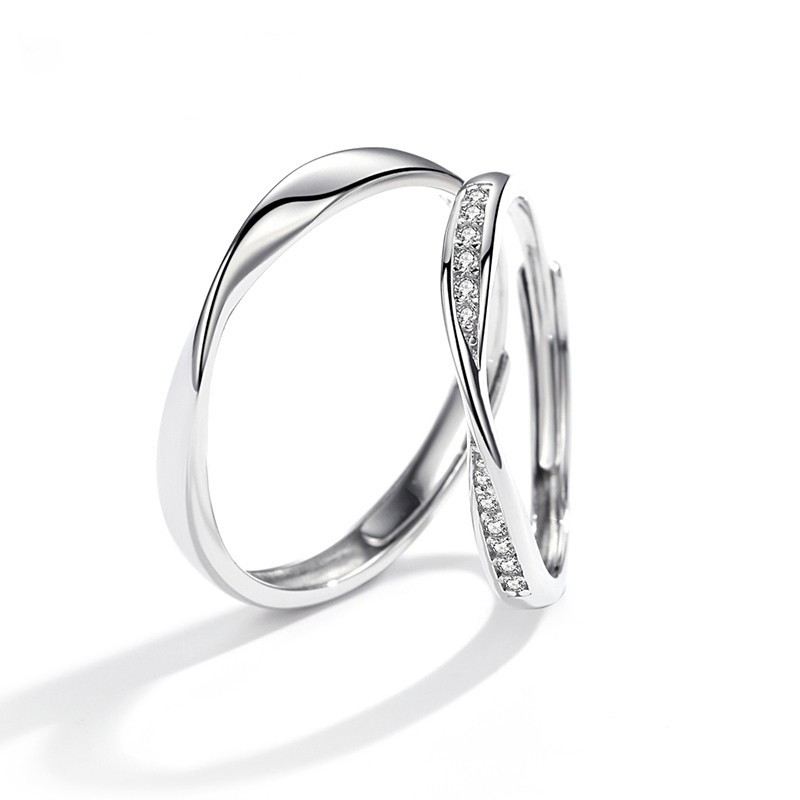 Mobius Enkel Vridring Yta 925 Silver Parringar