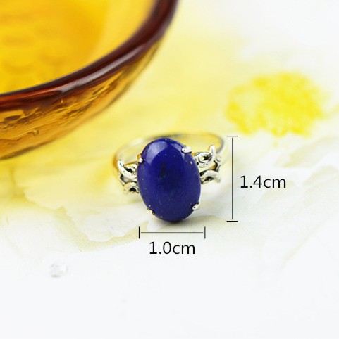 Ny Originalform S925 Silverinlagd Naturlig Lapis Lazuli-Ring