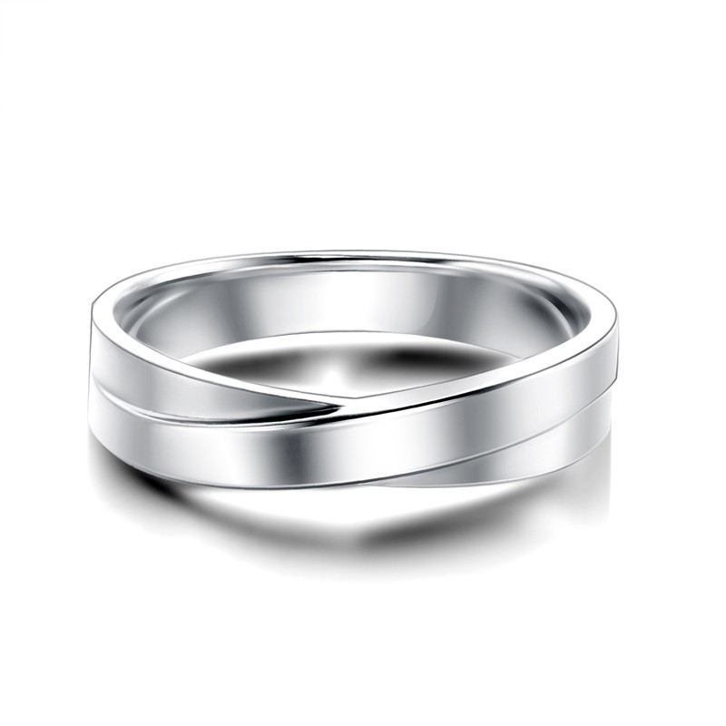 Nya 925 Sterling Silver Platinerade Kubiska Zirkonium Älskare Ringar