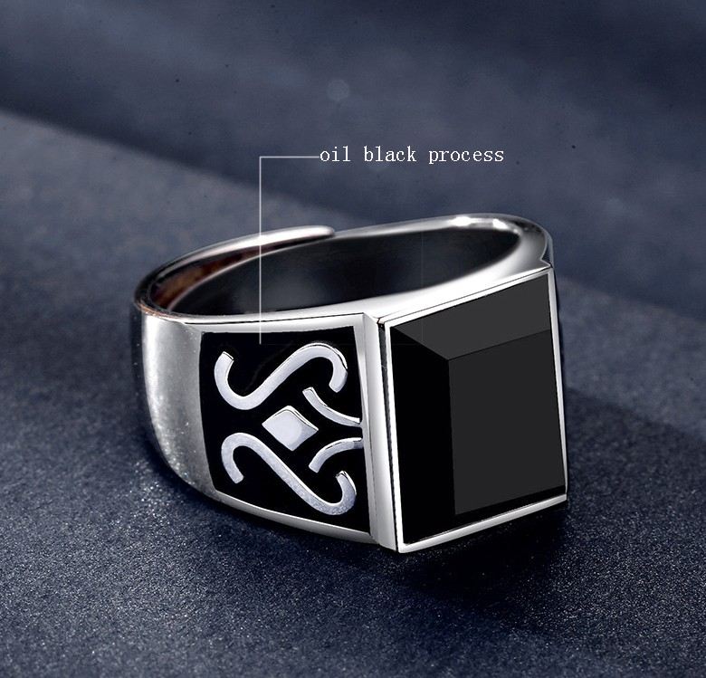 Obsidian Mystisk Totem S925 Sterling Silver Herrring