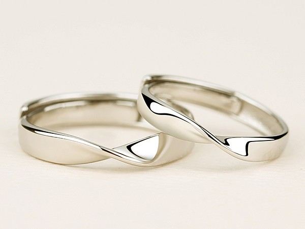 Original Design Mobius Ändlösa Kärlek S925 Sterling Silver Älskare Justerbara Par Ringar