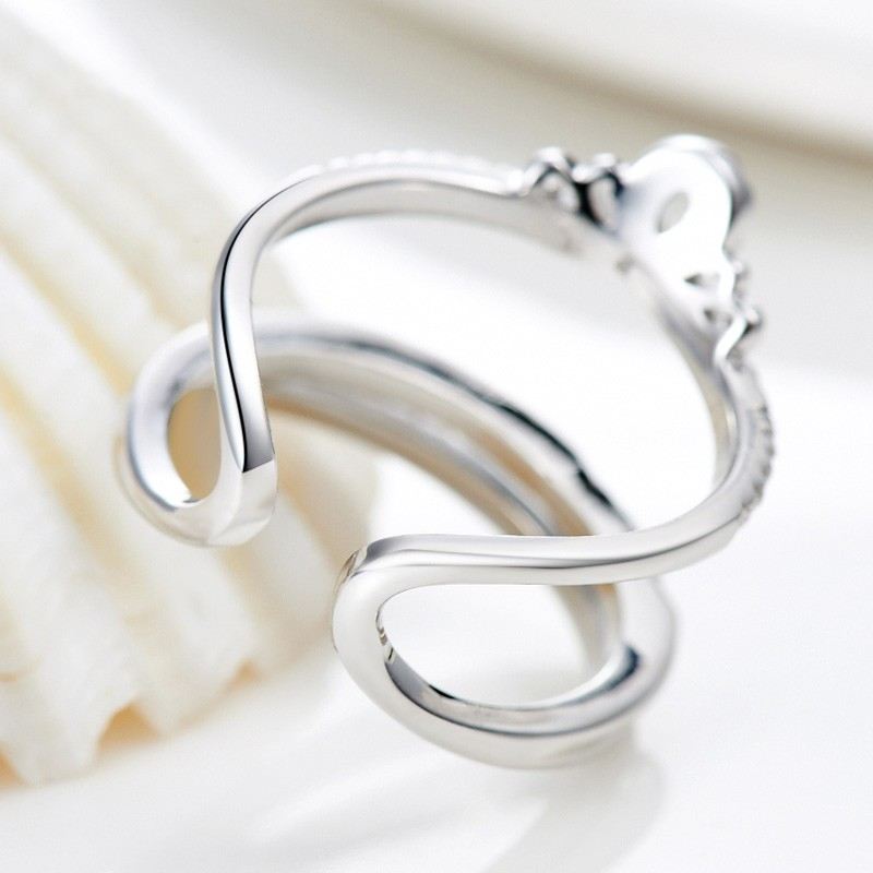 Original Design Nytt Mode 925 Silver Prinsessan Kronring