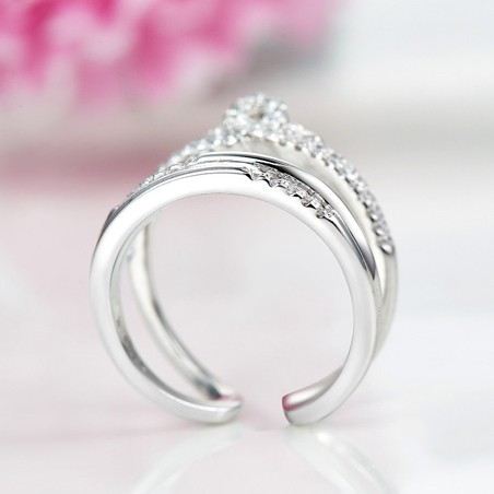 Original Design Nytt Mode 925 Silver Prinsessan Kronring