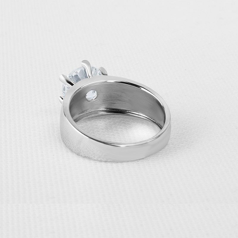 Original Enkel Design Sona Diamanter Sterling Silver Vigselring För Henne