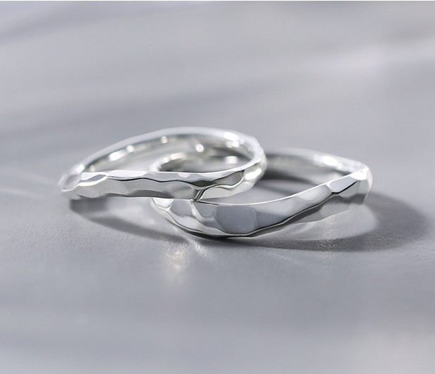 Original Spridning I Tid Design S925 Sterling Silver Älskare Par Ringar