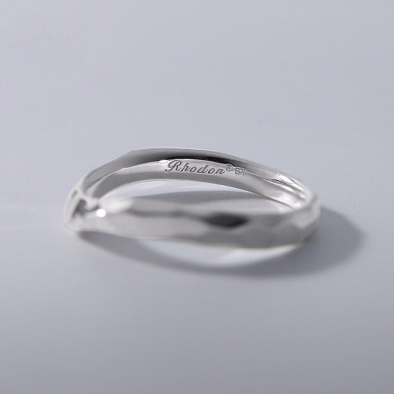 Original Spridning I Tid Design S925 Sterling Silver Älskare Par Ringar