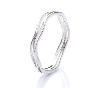 Original Strömmande Vatten Design S925 Sterling Silver Älskare Par Ringar