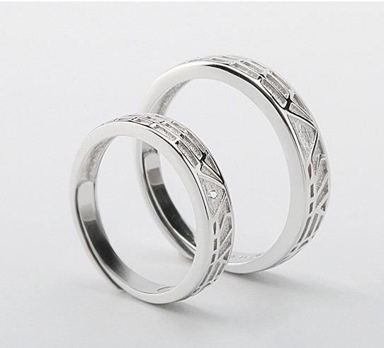 Originalårsringdesign S925 Sterling Silverälskare Justerbara Ringar