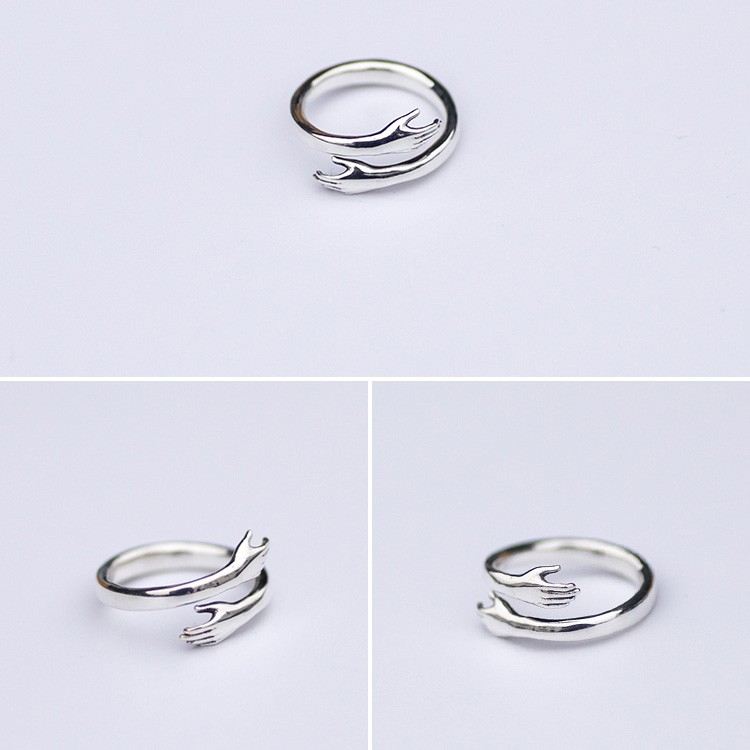 Originaldesign 925 Sterling Silver Öppnande Kreativ Personlighetsring