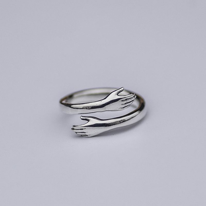 Originaldesign 925 Sterling Silver Öppnande Kreativ Personlighetsring