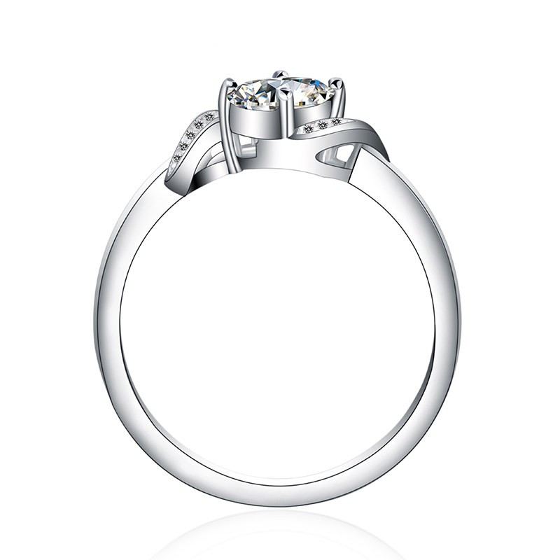 Perfekt Hantverk Ljus Eld Cubic Zirconia S925 Silver Förlovningsring