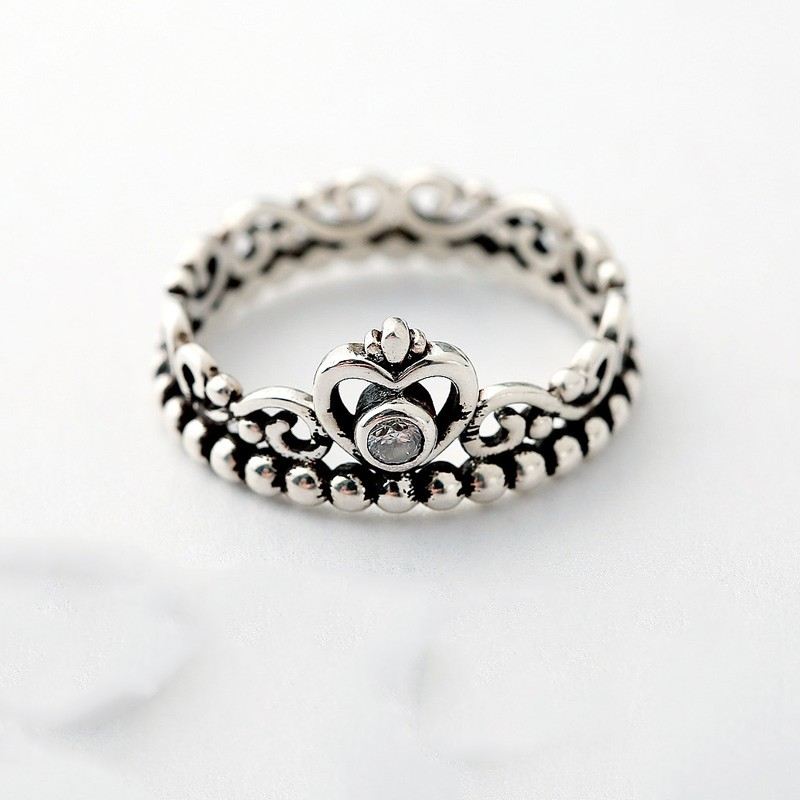 Personlig Retro Sidoboll 925 Silver Krona Ring