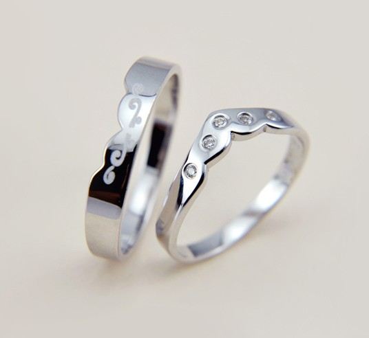 Prins Och Prinsessa Original Design S925 Sterling Silver Älskare Par Ringar