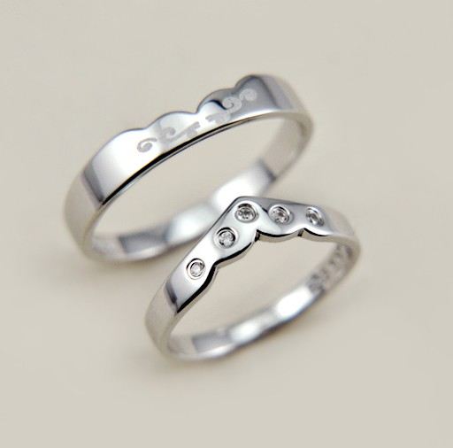 Prins Och Prinsessa Original Design S925 Sterling Silver Älskare Par Ringar