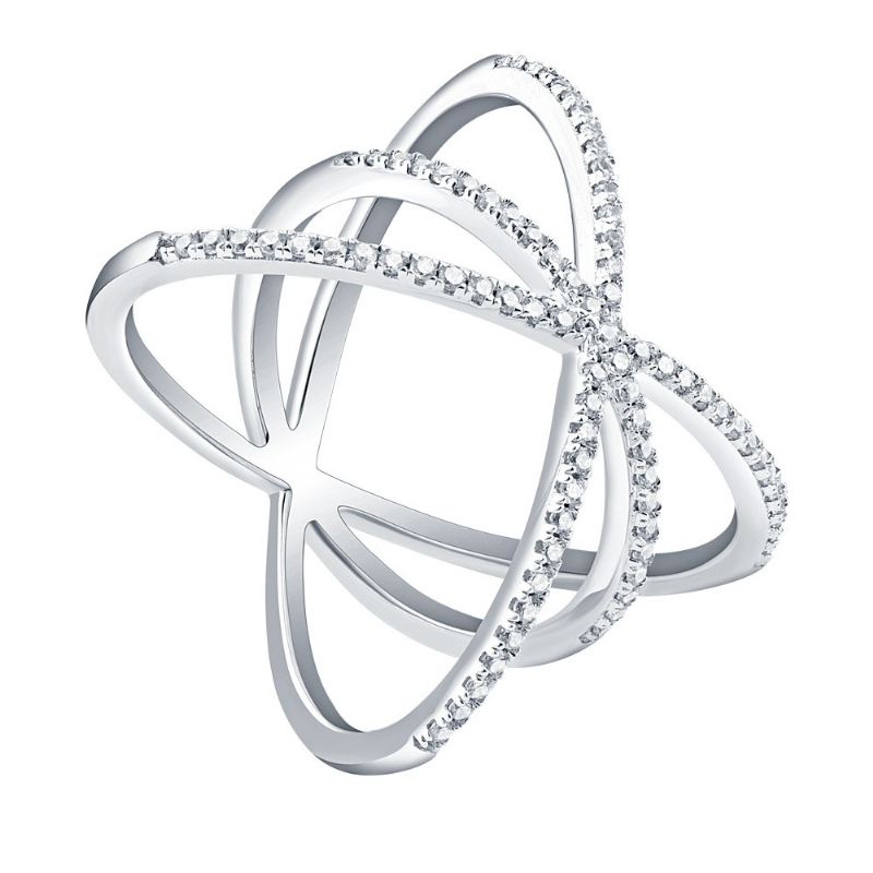 Snygg 925 Sterling Silver Cubic Zirconia Förlovningsring