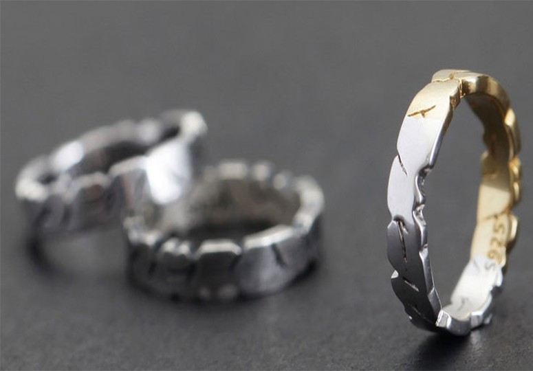 Time Crack S925 Sterling Silver Man Ring Kvinna Ring