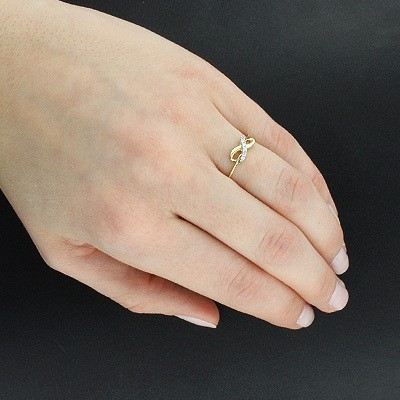 Tunna Damer Diamant Infinity Ring 10K Guld Smycken