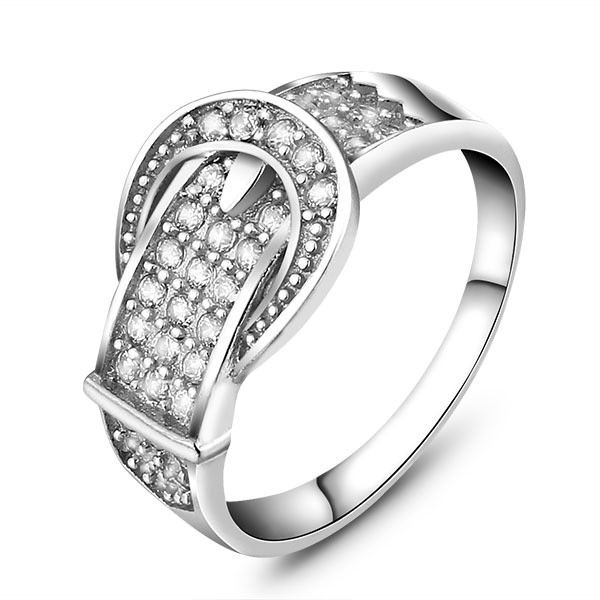 Unik Design 925 Sterling Silver CZ Ring För Dam