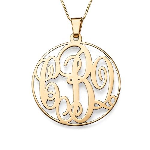 14K Massivt Guldmonogramhalsband