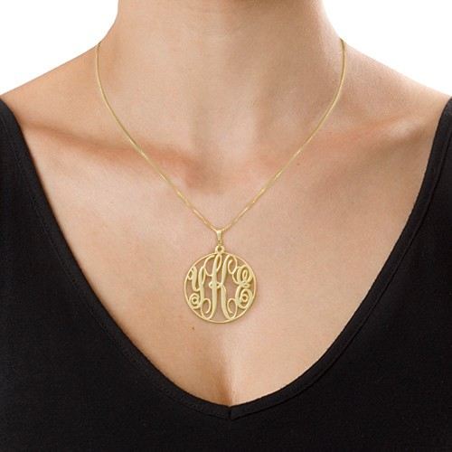 14K Massivt Guldmonogramhalsband