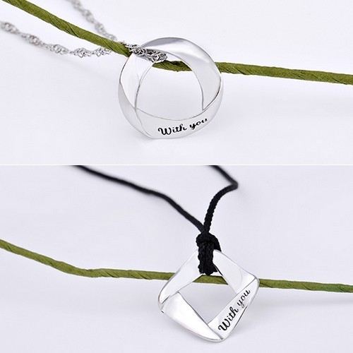 925 Sterling Silver "Love You" Älskare Halsband (Pris För Ett Par)