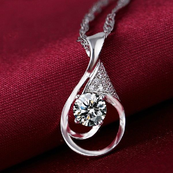 Evigt Hjärta 925 Sterling Silver Hänge Med Cubic Zirconia