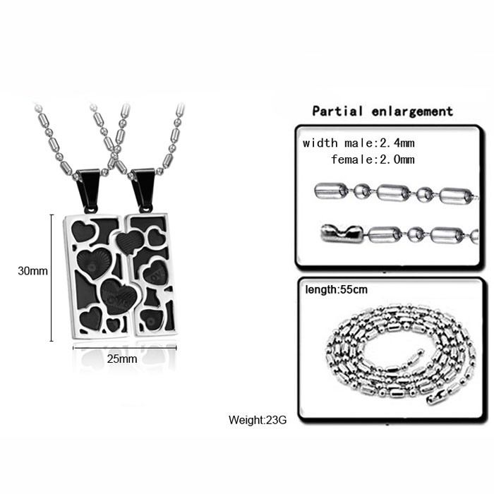 Mode Kärlekspussel Rostfritt Stål Älskars Halsband (Pris För Ett Par)