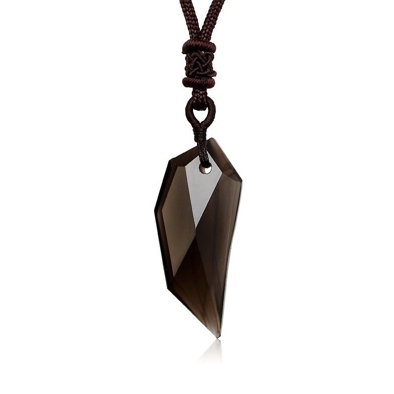 New Obsidian Spike Amulet Hänge Älskare Halsband