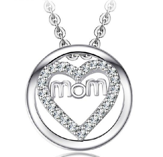 Omtänksam Mammas Platina Planterade 925 Sterling Silver Zirkoner Hänge För Mors Dag