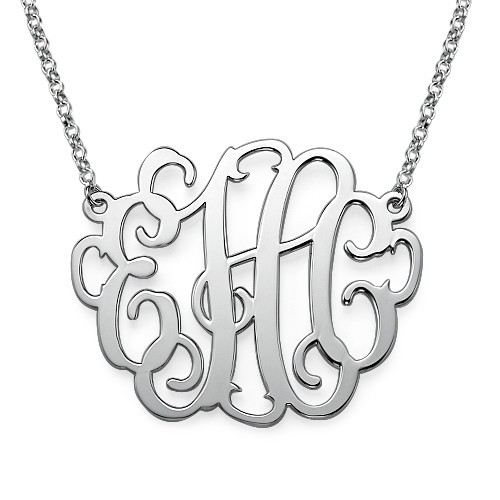 Silver Xxl Uttalande Monogram Halsband