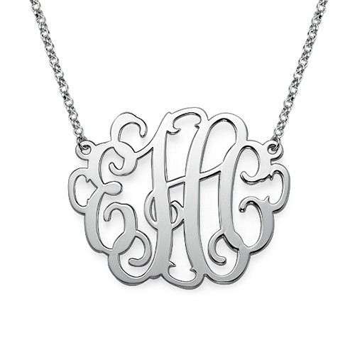 Stort Monogramhalsband I Sterlingsilver