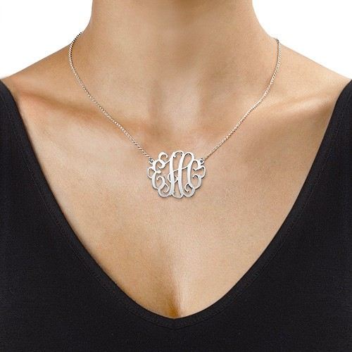 Stort Monogramhalsband I Sterlingsilver