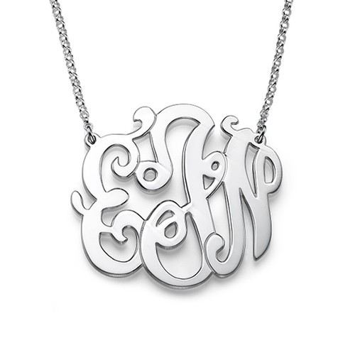 Swirly Monogram Hängsmycke I Sterlingsilver