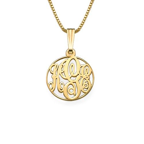 Xs Cirkel Monogram Halsband I 18K Guldplätering